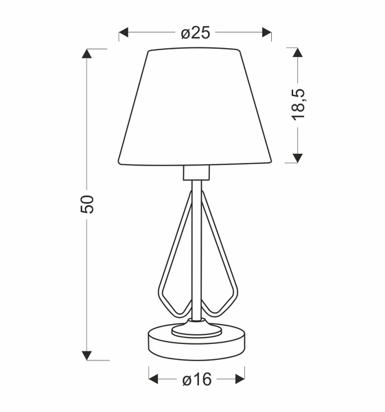 Lampa stołowa MORLEY LEDEA, 50501089, czarny/biały, 1x60W E14