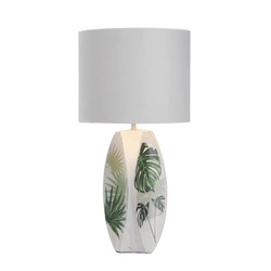 Lampa stołowa/nocna PALMA 41-79978 ceramiczna biała 1x60W E27