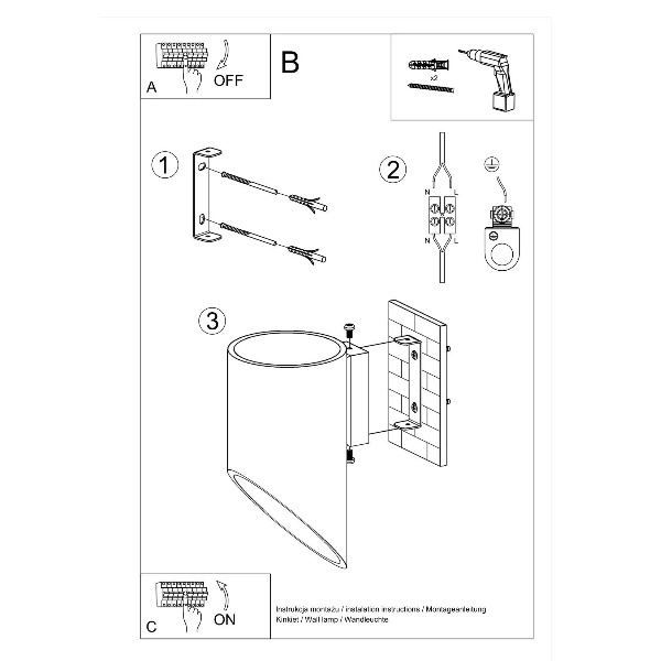 Kinkiet Sollux PENNE 20 aluminium biały 12W LED, SL.0107