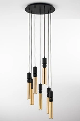 Nowoczesna Lampa wisząca ALAS wys. 35-136cm 7xG10 14W IP20 | Złoty