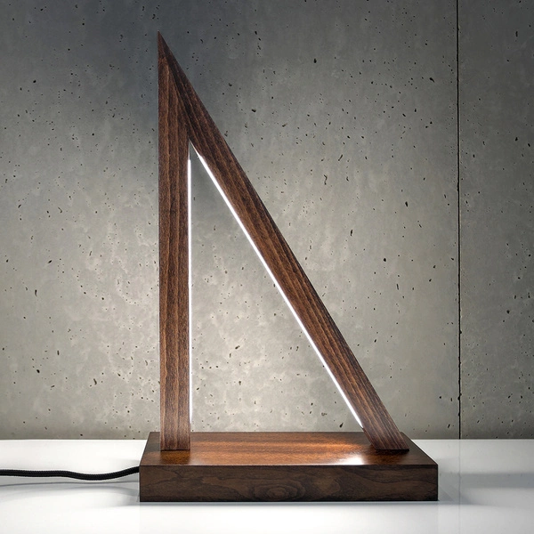 Lampa Stołowa Segel 2xLED 24V Zintegrowana 770lm 3000K 8,5W Drewno Bukowe Orzech/Czarna Tkanina Kabel z Dotykowym Ściemniaczem 7213976