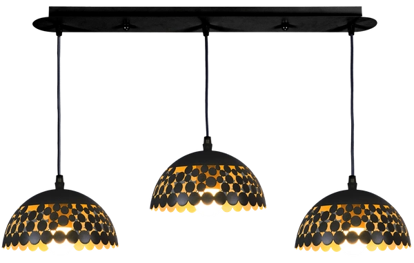 Lampa wisząca LISA, ML6136, czarny/złoty, 3x60W E27
