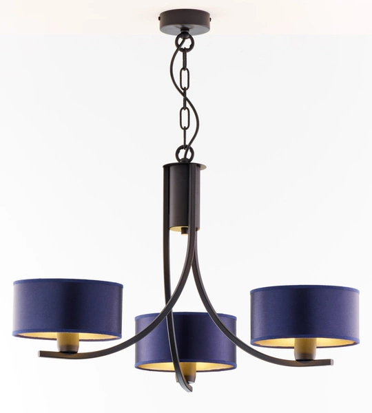 Klasyczny Żyrandol ARTHUR wys. 71cm 3xE27 15W IP20 | czarny