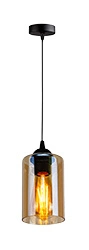 Lampa wisząca BISTRO, czarny/brązowy, 1x40W E27