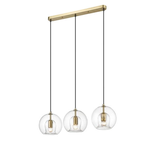 Lampa wisząca Arette 3, złoty/transparentny, 3x40W E27