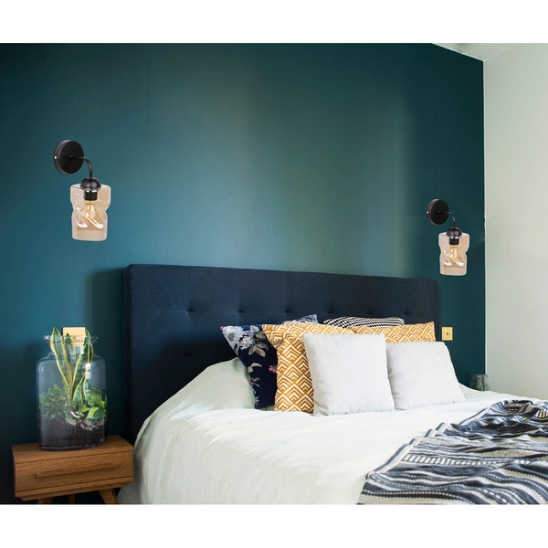 Kinkiet FELIS, 21-00163, czarny/bursztynowy, 1x60W E27