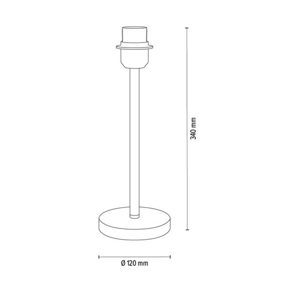 Lampa stołowa Amor 1xE27 maks. 40W chromowany metal/przezroczysty kabel PVC/czarny klosz z tkaniny 7012811411043