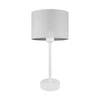 Lampa stołowa Amor 1xE27 maks. 40W biały metal/przezroczysty kabel PVC/szary klosz z tkaniny 7010205110216