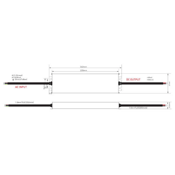 MPF-250-12 zasilacz hermetyczny IP67 250W METAL 12V | granatowy