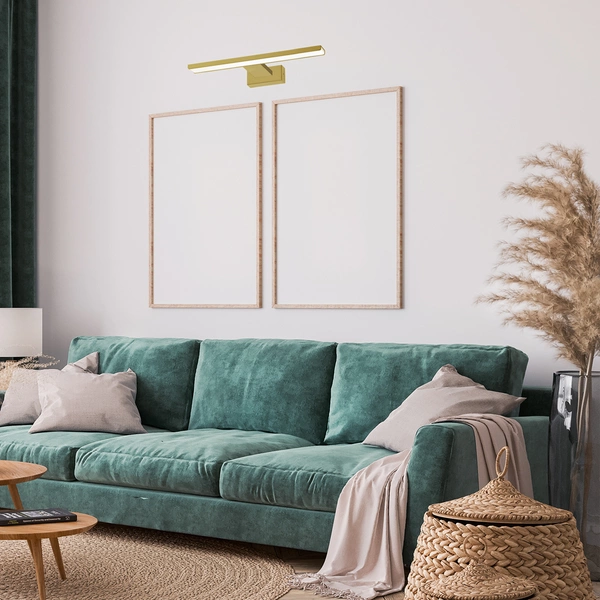 Złoty kinkiet nad lustro PINTO SATIN GOLD 7W LED 30cm | złota satyna