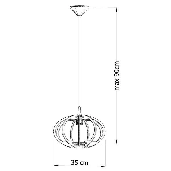 Lampa Wisząca MANDELINO Naturalne Drewno, E27 60 W, SL.0392