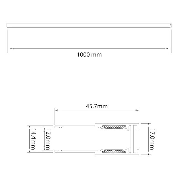 Szyna natynk 100cm magnetic track 10mm