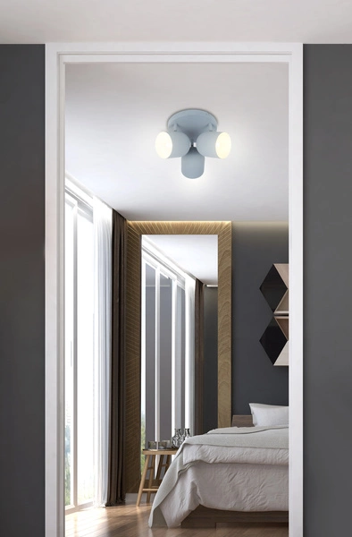 Nowoczesna lampa sufitowa AZURO plafon 98-63236 szary mat 3xE27