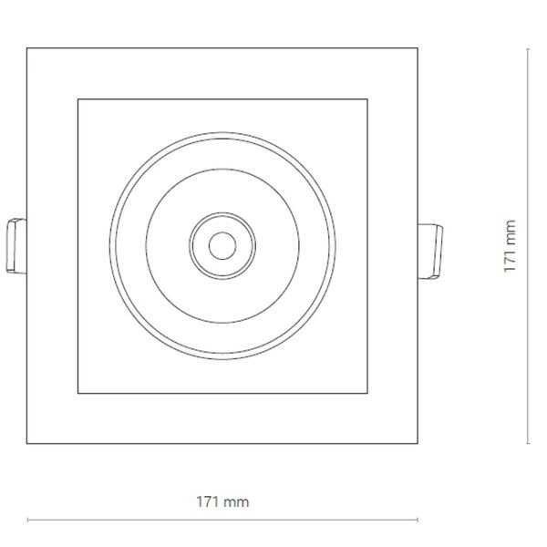 Lampa sufitowa wpuszczana DIA 30W LED 4000K | biały czarny 8718