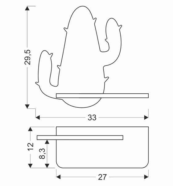 Kinkiet dziecięcy IQ KIDS CACTUS 2, 21-01009, zielony, 4W LED, barwa neutralna 4000K