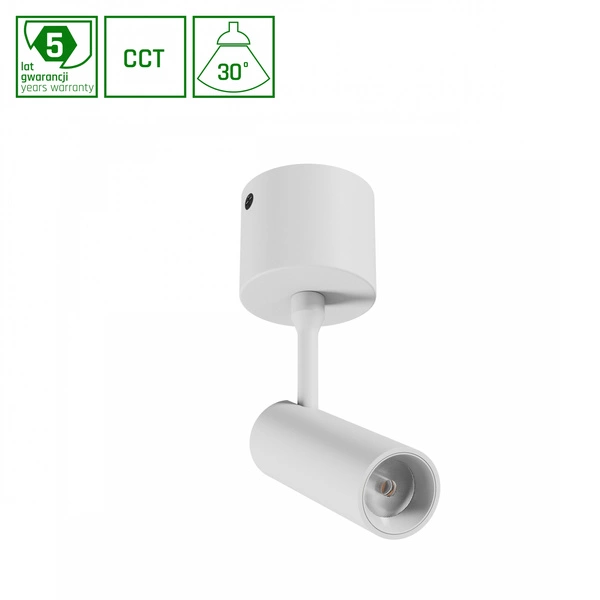 SPOT S OPRAWA NATYNKOWA 6W CCT 230V 30st IP20 śr.35x122x184mm BIAŁY 5 LAT GW. SPECTRUM