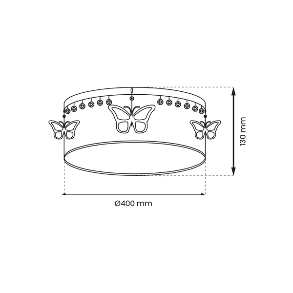 Lampa sufitowa PAPILLON, biały/różowy, 2x60W E27, MLP8283