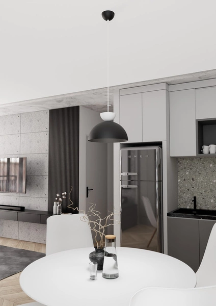 Lampa wisząca Emibig LUNARO 1S BL Czarny/Biały 1472/1S