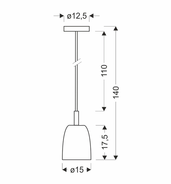 LAMPA WISZĄCA MODENA 1 ZŁOTY 140x15x15