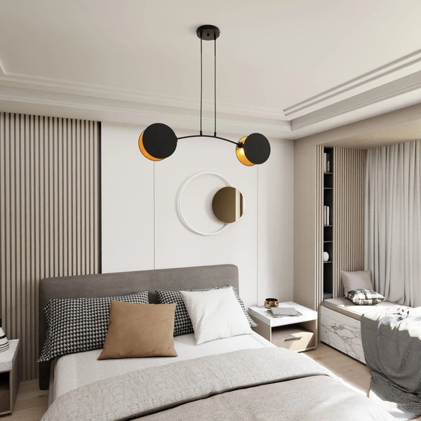 Lampa wisząca Emibig MOTIF 2 Czarny/GOLD 1325/2