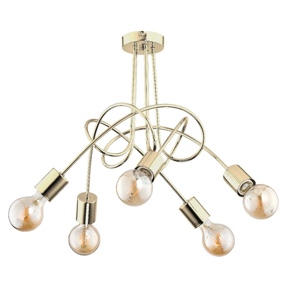 Lampa sufitowa ALFA TANGO ZŁOTA 5xE27 50cm | 28315