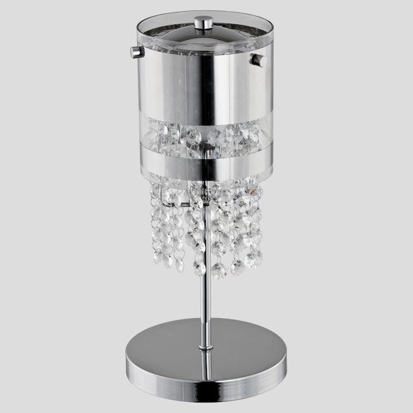 Lampa stołowa z kryształkami BRUNO chrom śr. 15cm