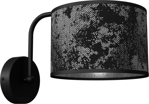 Stylowy kinkiet ścienny do salonu SATINO SILVER 1xE27 | czarny srebrny