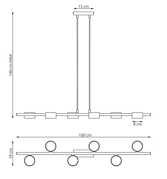 Lampa wisząca Emibig SORA 6 BL 1440/6