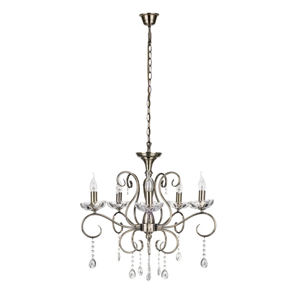 Lampa Sufitowa Maestra 5xE14 Max.40W Patyna Metal/Szkło Przezroczyste 5311511