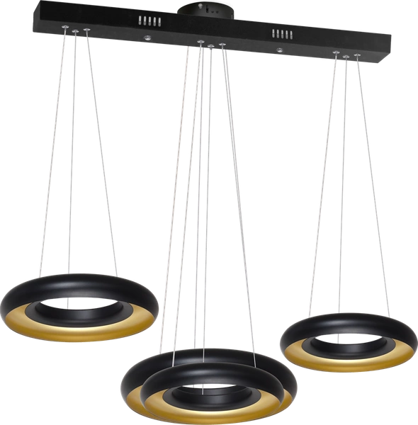 Lampa wisząca RONDO NERO LED 3x22cm