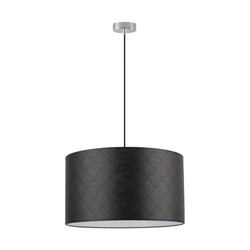 Lampa wisząca Mirabella 1xE27 maks. 60W chromowany metal/czarny kabel z tkaniny/czarny klosz z materiału syntetycznego 1696928