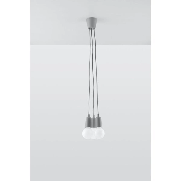Lampa Wisząca DIEGO 3, PCV Szara, E27 60W, SL.05756
