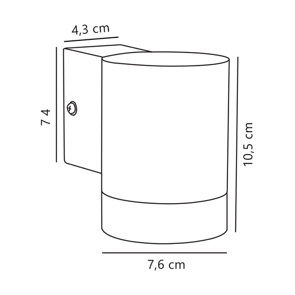 Kinkiet TIN GU10 35W Metal | Czarny