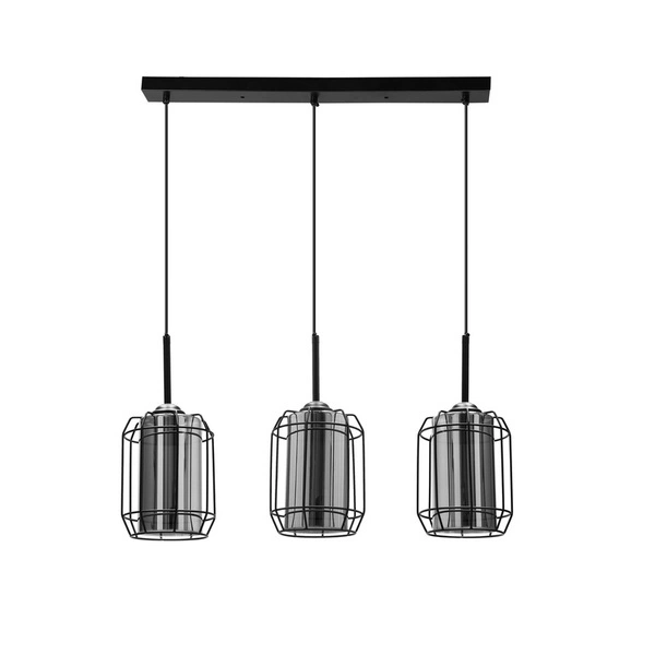 Lampa wisząca JONERA, 33-08435, czarny/dymiony, 3x40W E27