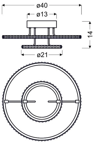 Lampa sufitowa ADEL 98-69634, 40 cm, chromowa, 36W LED, barwa ciepła 3000K