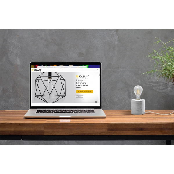 Betonowa lampka stołowa, biurkowa SALGADO SL.0680 szara 1xE27