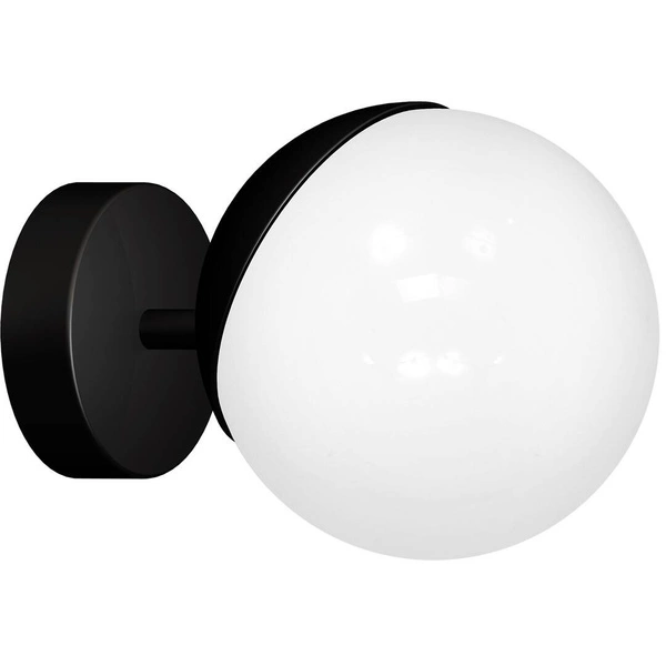 Kinkiet nowoczesny szklana kula SFERA czarny/biały