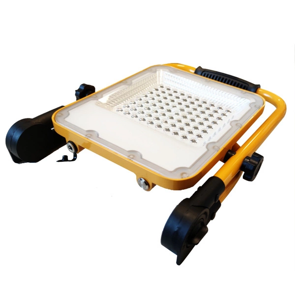 Lampa przenośna LED na budowę do warsztatu naświetlacz akumulator 50W IP65 6500K | żółty