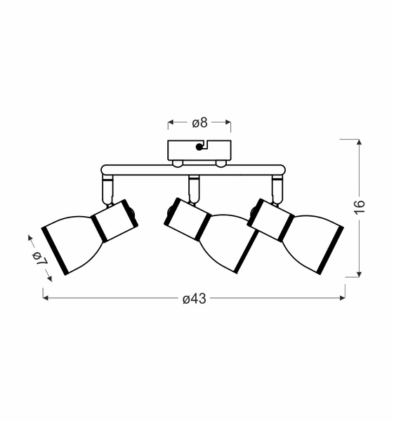 Lampa sufitowa FIDO spirala 98-63380 biały/chrom 3xE14
