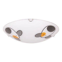 Lampa sufitowa Doggy 2xE27 Max.60W Chromowany metal/białe szkło ze wzorem psa 4584002