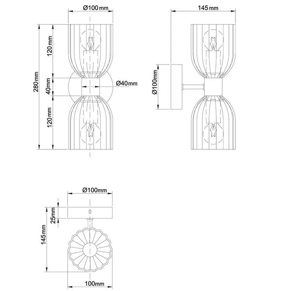 Podwójny kinkiet Piega 2xE14 LP-939/2W amber
