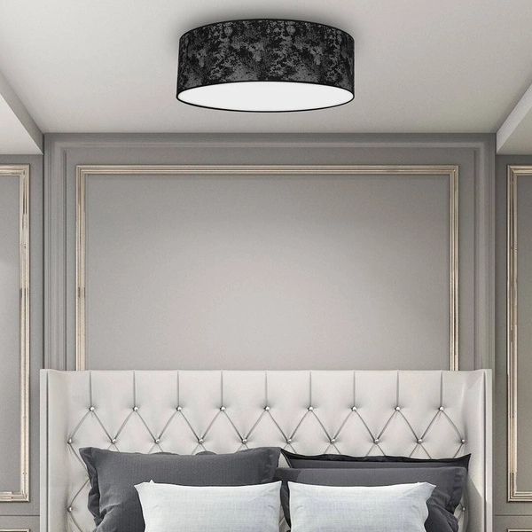 Lampa sufitowa SATINO, Ø60cm, czarny/srebrny, 3x60W E27, MLP7330