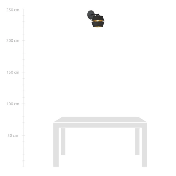 Kinkiet Emibig PIANO K1 Czarny/GOLD 1183/K1