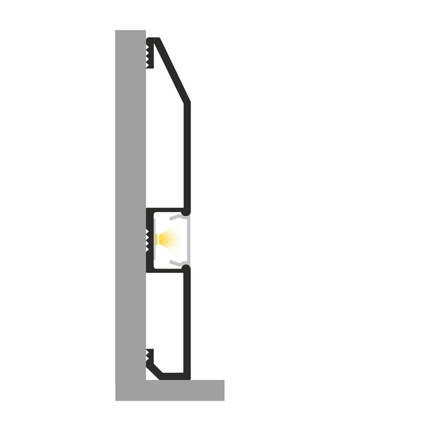 Profil LED P16-1 podłogowy 100cm cokół | do osłonek C1/C4/C13 | biały