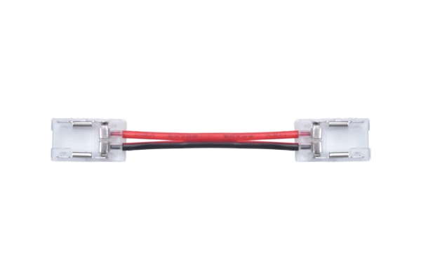 Złącze taśmy LED 8mm z przewodem dwustronne transparentne 3.5A