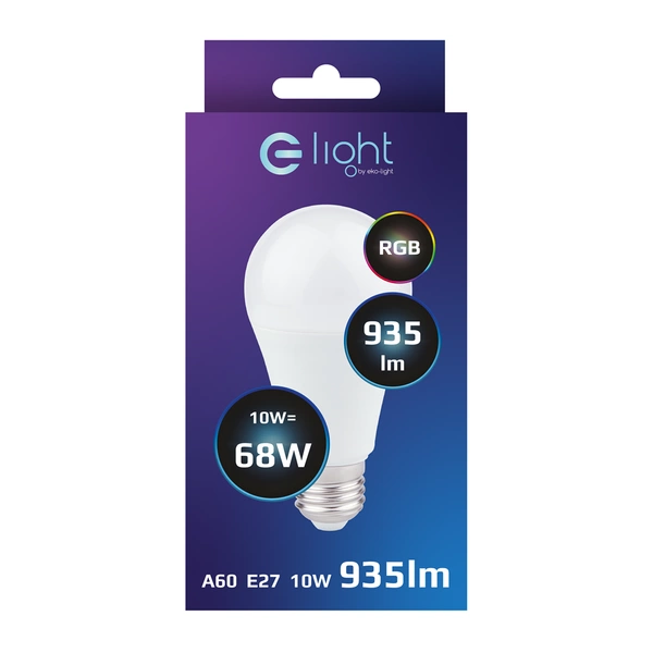 Żarówka multikolor LED 10W A60 E27 RGB + Pilot