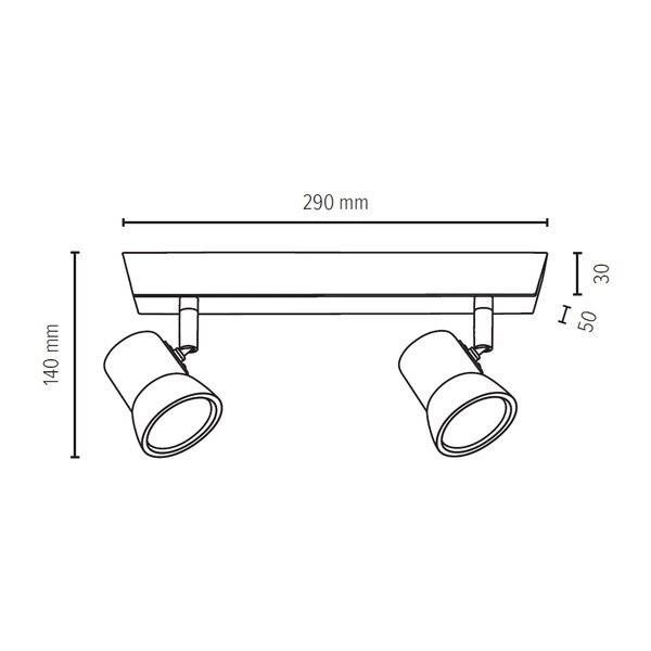 Lampa listwa drewniana VENLA II 29cm 2434274