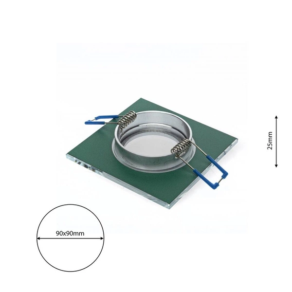 Oczko sufitowe szklane KWADRATOWE Kolor: SREBRNY EKOS270