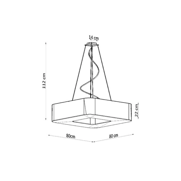 Nowoczesna lampa wisząca URANO, SL.0828, 80 cm, czarna, 8x60W E27