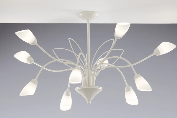 Klasyczny Żyrandol GLORIOSA wys. 50cm 10xG9 14W IP20 | piaskowo-szary